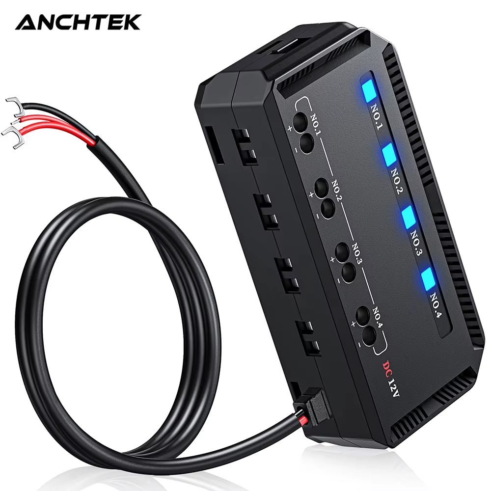 12V Motorcycle Fuse Box Universal Automotive Fuse Block with 4 Circuits Low Profile Mini Blade LED Indicator Fuse Holder
