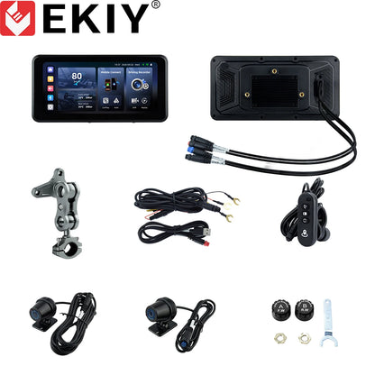 6.25" Wireless Carplay Moto Android Auto Portable Digital Motorcycle Dashboard GPS Navigation Display Screen TPMS Monitor