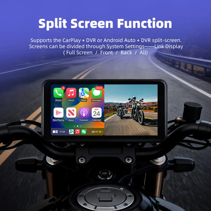6.25" Wireless Carplay Moto Android Auto Portable Digital Motorcycle Dashboard GPS Navigation Display Screen TPMS Monitor